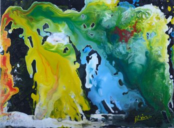 'Untitled' Expressionist Original Oil By Artist Xin Wang