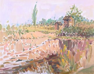 Plein Air Original Oil By Artist Bo Song 'Private Place'