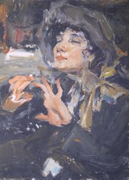 FIgurative Original Oil By Artist Chong Liu 'Portrait Of Lady'
