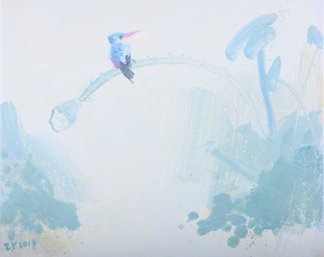 Abstract Original Oil Painting By Artist Xun Zhu 'Lotus Series'