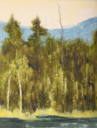 Modernist Original Oil On Canvas By Artist Bohai Zhang 'Untitled 1'