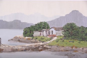 Plein Air Original Oil By Artist Huayi Wang 'Village Scene 5'