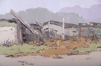 Plein Air Original Oil By Artist Huayi Wang 'Village Scene 3'