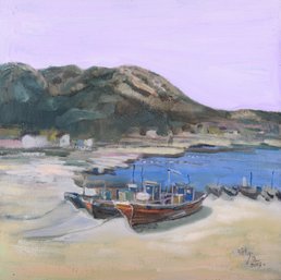 Xie Shaofei Plein AIr Oiriginal Oil By Artist Shaofei Xie 'Silent Beach 1'