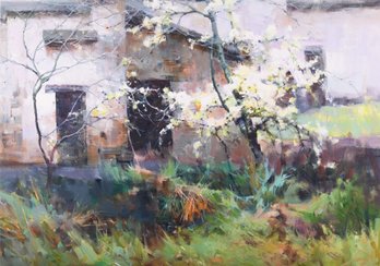 Ma Weijie Modernist Original Oil 'Spring Landscape'