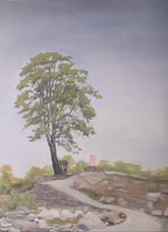 Yang, Bowen 'Landscape With Tree' Plein Air Oil Painting