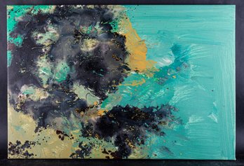 Abstract Original Oil By Artist Chong Liu 'Beginning Of Nature'