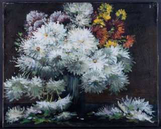 Traditional Original Oil Painting 'Chrysanthemum'