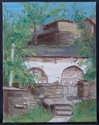 Impressionist Original Oil Painting 'Yard'