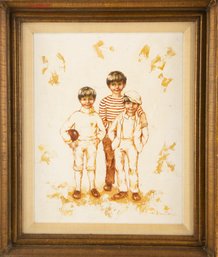 Portrait Oil On Canvas Signed Karin 'Childhood Pal'