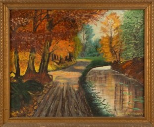 Landscape Oil On Board R Pfaltzgraff 1997'Autumn Scene'