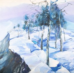 Modernist Original Oil By Artist Wei Ding 'Landscape 63'