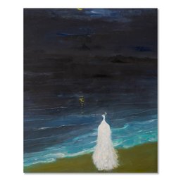 Ze He Impressionist Original Oil Painting 'Looking From A Distance'