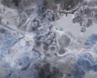 Tianyu Pan Abstract Original Oil On Canvas 'The Infinity Series - Blue And Black'