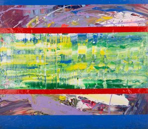 Shun Si Abstract Original Oil Painting 'Geometric Conflict'