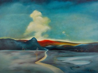 Jinapin Chen Surrealist Original Oil Painting 'Path In My Dream'