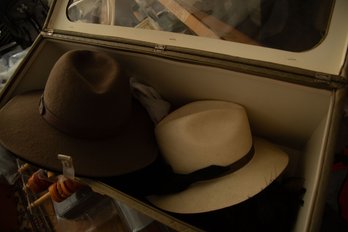 Vintage Hat Trunk And Assorted Hats