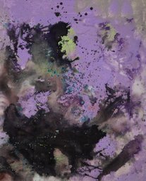 Chong Liu Abstract Original Oil On Canvas 'The Beginning Of Nature - Purple'