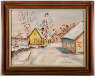 Landscape Oil On Board 'Day After Snow'