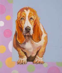 Impressionist Original Oil On Canvas 'Basset Hound'