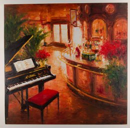 Lin Hongdan Impressionist Original Oil On Canvas 'Bar 4'