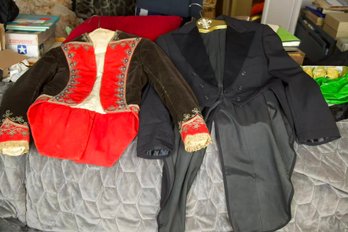 Vintage Formal Evening Tuxedo & Embroidered Velvet Military Jacket