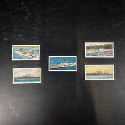 Imperial Tobacco Cigarette Military Ships Cards - Lot Of 5