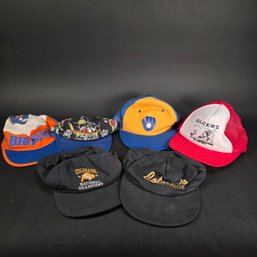 Lot Of 6 Vintage Hats - Colorado Teams, Brewers, WWF & Novelty Caps