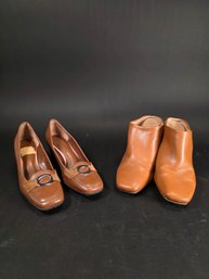 Lot: Two Pairs Of Women's Heeled Shoes - Sizes 9