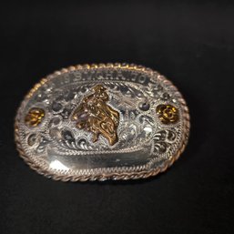 Vintage R&R Nickel Silver 1970 BVQHA Rodeo Belt Buckle