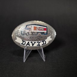 Handcrafted German Silver Safeway Belt Buckle - Personalized 'David'