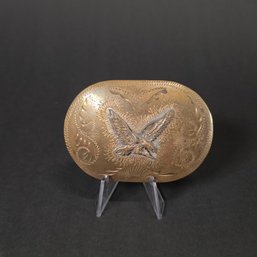 Handcrafted German Silver Colorado Silver Star Belt Buckle - Eagle Motif