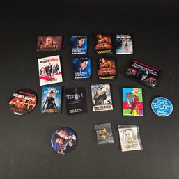 Vintage Movie Poster Buttons & Disneyland Pin - Promotional Film Memorabilia Lot