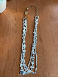 Vintage White Enamel Necklace