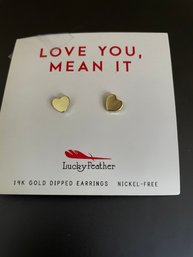 14K Gold Dipped Heart Earrings