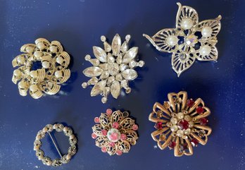 Rhinestone Brooch Craft Lot - B