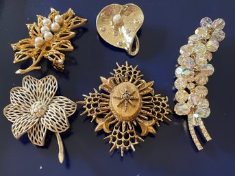 Assorted Costume Jewelry Large Brooches - Monet