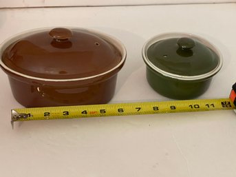 Hall Ceramic Brown Green Baking Dishes