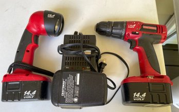 Craftsman 14.4 V Drill, Charger And Light
