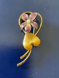 Wells Sterling & Gold Filler Flower Brooch