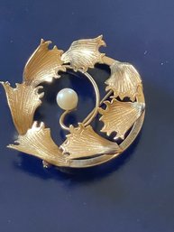 Wells 12K Gold Filled Leaf Brooch