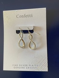 Confetti Silver Plated Crystal Drop Earrings