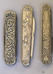 Collection Of  Sterling Silver Jackknives