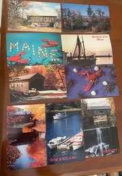 9 Different New England Postcards - 1980s?