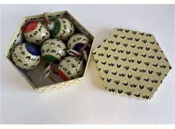 Set Of Jason Keith Christmas Couture Chicken / Rooster Ornaments