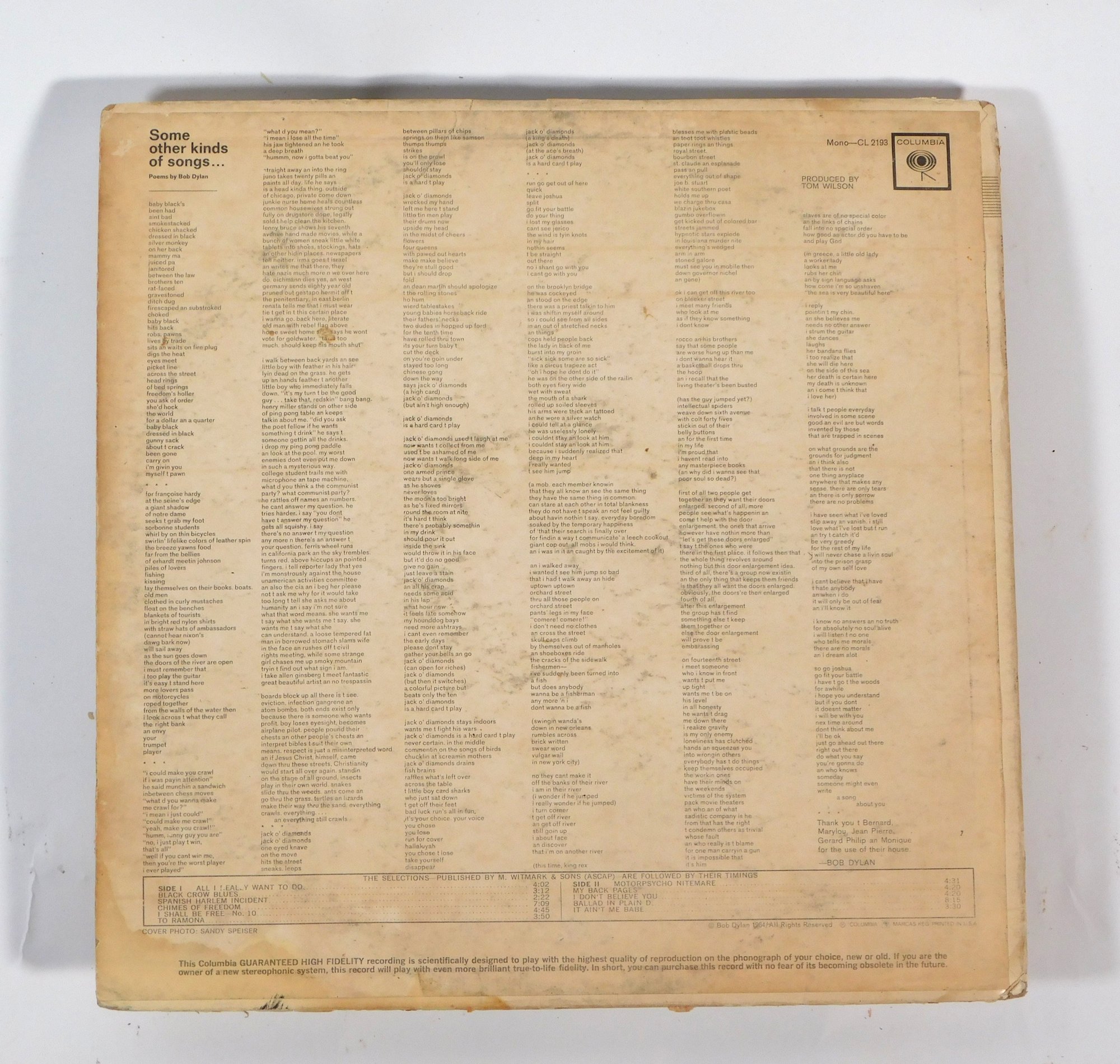 Bob Dylan Another Side Of Bob Dylan #1710