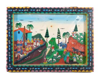 Juan Luis Cuyo (Ecuadorian, 20th C.), 'Cuyo Ano', 1996, Painting On Leather