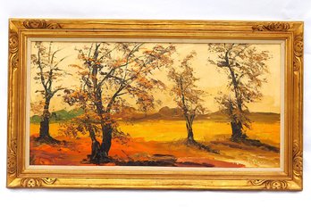 Morris Katz (Polish-American, 1932-2010), Contemporary Autumn Landscape, 1971, Oil Impasto On Board