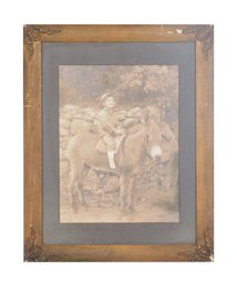 Photograph Of A Boy On A Mule, Late 19th / Early 20th C.