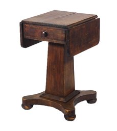 19th C. American Empire Style Drop-Leaf Work Table